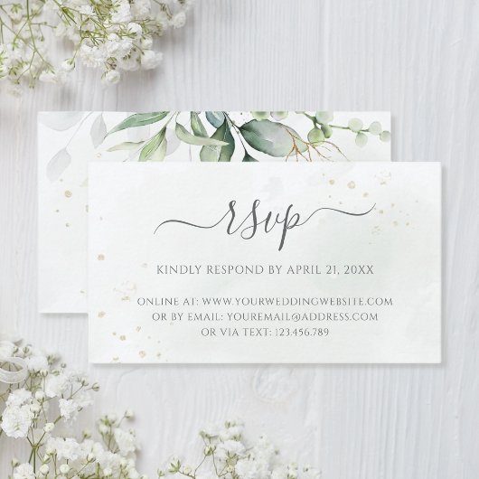 Eucalyptus Greenery Wedding Online RSVP Informatiekaartje