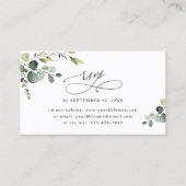 Eucalyptus Greenery Wedding Online RSVP-kaarten Visitekaartje (Voorkant)