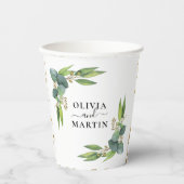Eucalyptus Greenery Wedding Papieren Bekers (Voorkant)