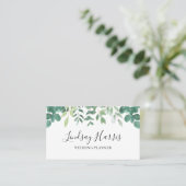 Eucalyptus Greenery Wedding Planner Visitekaartje (Staand voorkant)