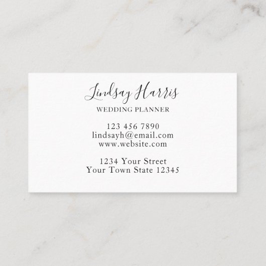 Eucalyptus Greenery Wedding Planner Visitekaartje (Achterkant)