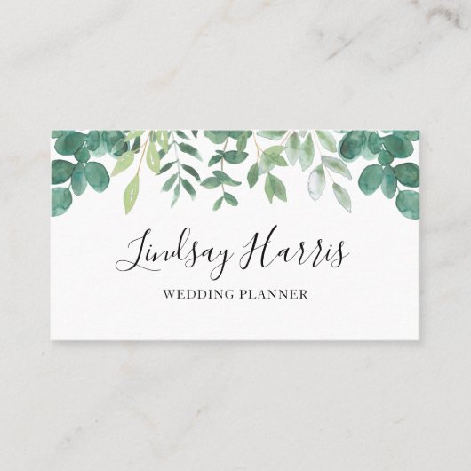 Eucalyptus Greenery Wedding Planner Visitekaartje (Voorkant)