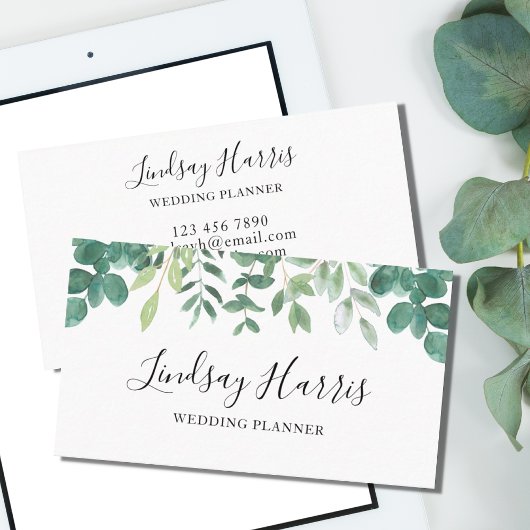 Eucalyptus Greenery Wedding Planner Visitekaartje