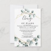 Eucalyptus Greenery Wedding Postponed Notice Kaart (Voorkant)