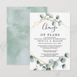 Eucalyptus Greenery Wedding Postponed Notice Kaart