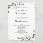 Eucalyptus Greenery Wedding Programmakaart (Voorkant)
