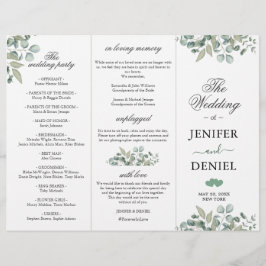 Eucalyptus Greenery Wedding Programme 