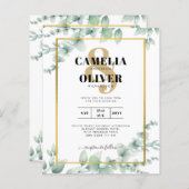 Eucalyptus Greenery Wedding QR CODE Moderne Budget (Voorkant / Achterkant)
