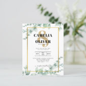 Eucalyptus Greenery Wedding QR CODE Moderne Budget (Staand voorkant)