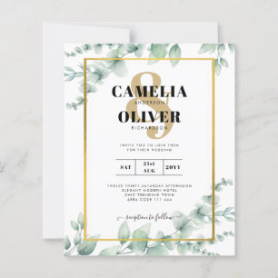 Eucalyptus Greenery Wedding QR CODE Moderne Budget