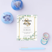 Eucalyptus Greenery Wedding QR CODE Moderne Budget Flyer (Enkel)