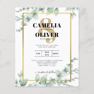 Eucalyptus Greenery Wedding QR CODE Moderne Budget Flyer