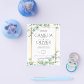 Eucalyptus Greenery Wedding QR CODE Moderne Budget Flyer (Enkel)