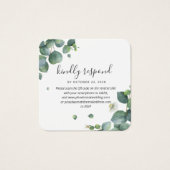 Eucalyptus Greenery Wedding QR Code RSVP Card Vierkante Visitekaartjes (Voorkant)
