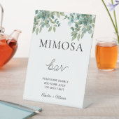 eucalyptus greenery wedding reclamebord met voetstuk (Insitu)