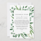 Eucalyptus Greenery Wedding Reduced Guest List Aankondiging (Voorkant)
