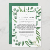 Eucalyptus Greenery Wedding Reduced Guest List Aankondiging (Voorkant / Achterkant)