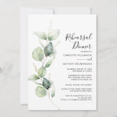 Eucalyptus Greenery Wedding Rehearsal Dinner Kaart (Voorkant)