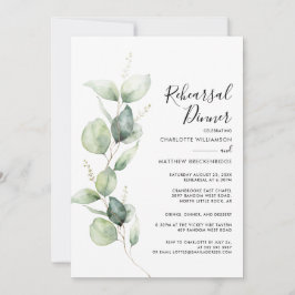 Eucalyptus Greenery Wedding Rehearsal Dinner Kaart