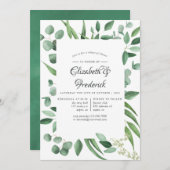 Eucalyptus Greenery Wedding Rehearsal Dinner Kaart (Voorkant / Achterkant)