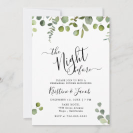 Eucalyptus Greenery Wedding Rehearsal Dinner Kaart
