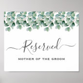 Eucalyptus Greenery  Wedding reserved sign Poster (Voorkant)