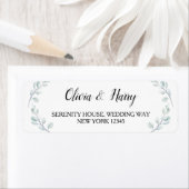 Eucalyptus Greenery Wedding Return Address Labels (Insitu)