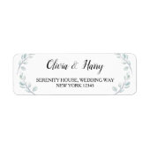 Eucalyptus Greenery Wedding Return Address Labels (Voorkant)