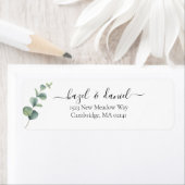 Eucalyptus Greenery Wedding Return-adres Etiket (Insitu)