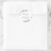 Eucalyptus Greenery Wedding Ronde Sticker (Tas)