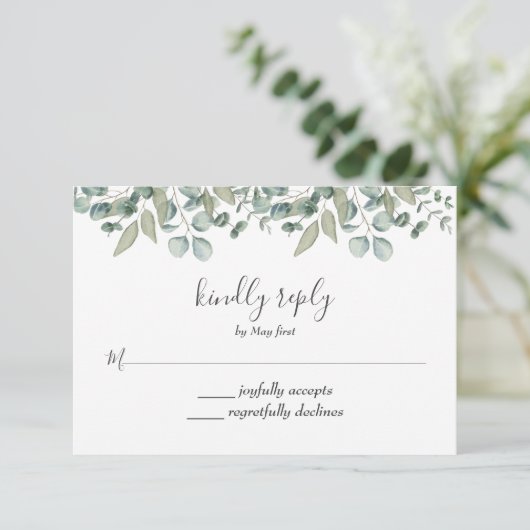 Eucalyptus Greenery Wedding RSVP (Staand voorkant)