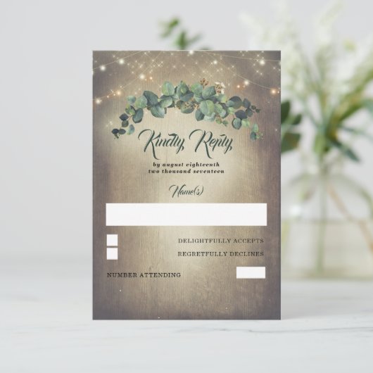 Eucalyptus Greenery Wedding RSVP (Staand voorkant)