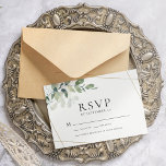 Eucalyptus Greenery Wedding RSVP Briefkaart<br><div class="desc">Stel het romantische gevoel in voor je trouwdag met dit prachtige eucalyptusontwerp. Deze bruiloft RSVP-kaart maakt deel uit van een trouwsuite met coördinerende items die beschikbaar zijn.</div>
