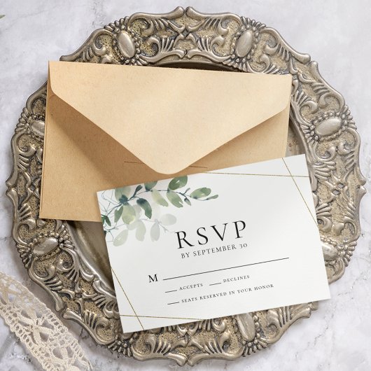 Eucalyptus Greenery Wedding RSVP Briefkaart