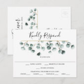 Eucalyptus Greenery Wedding RSVP Briefkaart (Voorkant / Achterkant)