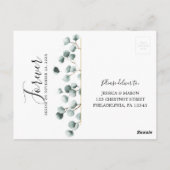 Eucalyptus Greenery Wedding RSVP Briefkaart (Achterkant)