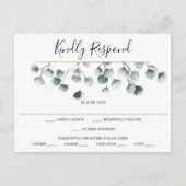 Eucalyptus Greenery Wedding RSVP Briefkaart (Voorkant)