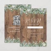 Eucalyptus Greenery Wedding RSVP Card | Rustic Informatiekaartje (Voorkant / Achterkant)
