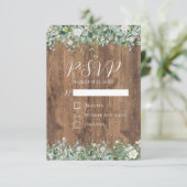Eucalyptus Greenery Wedding RSVP Card | Rustic Informatiekaartje (Staand voorkant)