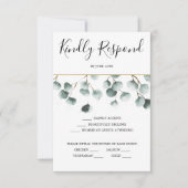 Eucalyptus Greenery Wedding RSVP-kaart Kaart (Voorkant)