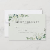 Eucalyptus Greenery Wedding RSVP-kaart Notitiekaartje (Voorkant)
