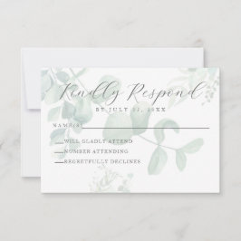 Eucalyptus Greenery Wedding RSVP-kaart RSVP Kaartje