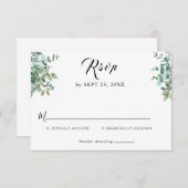 eucalyptus greenery wedding RSVP kaartje (Voorkant / Achterkant)