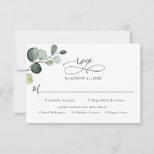 Eucalyptus Greenery Wedding Rsvp met maaltijdoptie (Voorkant)
