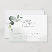 Eucalyptus Greenery Wedding Rsvp met maaltijdoptie (Voorkant)