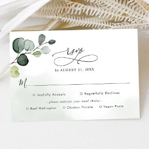Eucalyptus Greenery Wedding Rsvp met maaltijdoptie Kaartje
