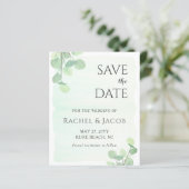 Eucalyptus Greenery Wedding Save the Date (Staand voorkant)
