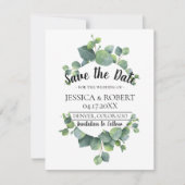 Eucalyptus Greenery Wedding Save the Date (Voorkant)