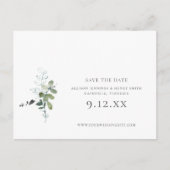 Eucalyptus Greenery Wedding Save the Date Aankondigingskaart (Voorkant)