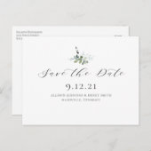 Eucalyptus Greenery Wedding Save the Date Aankondigingskaart (Voorkant / Achterkant)
